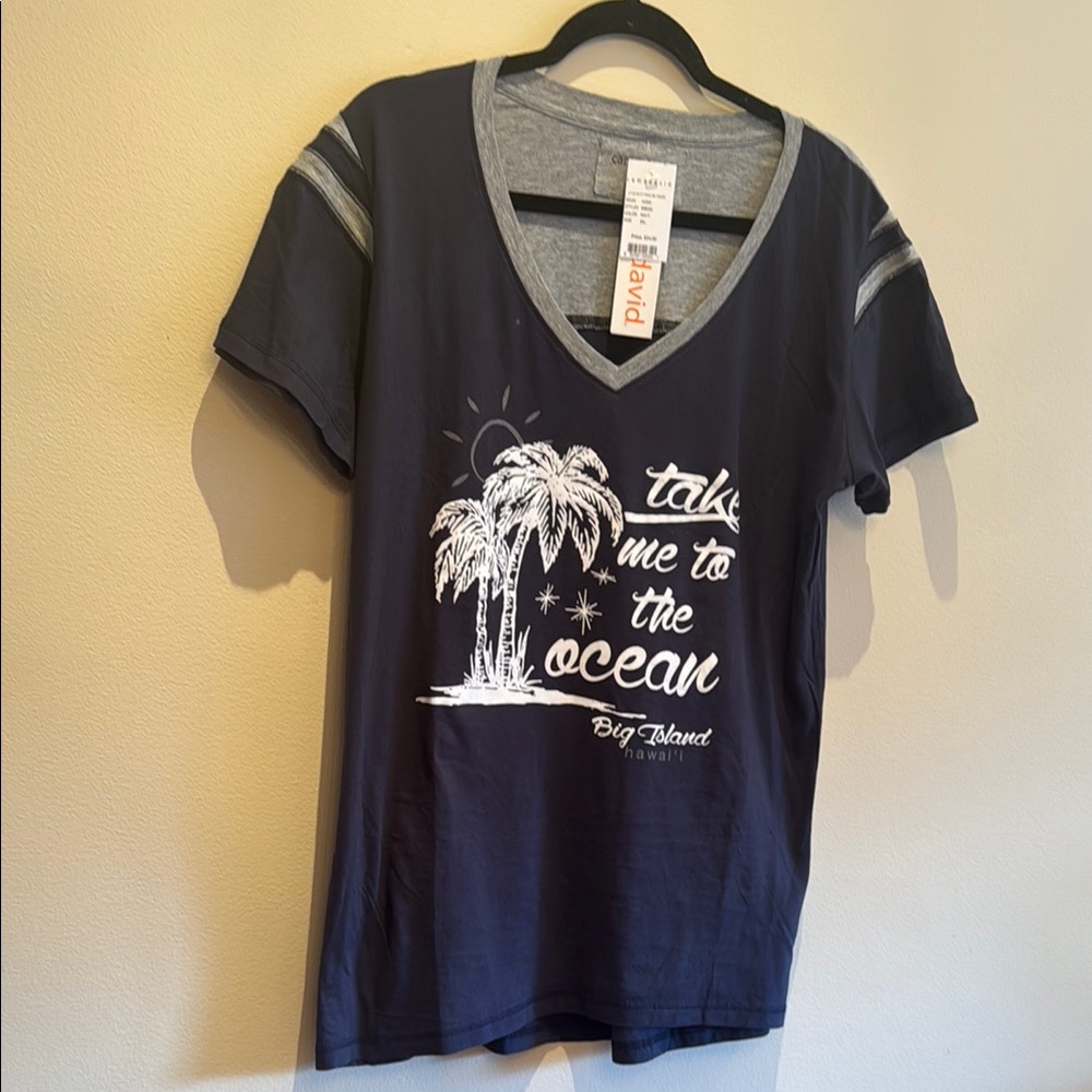 🌊 "Take me to the ocean" Navy Graphic T-Shirt | Big Island, Hawaii | 2XL
